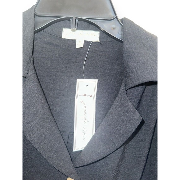 Womens Short Sleeve Button Dress Small Belted Black Pinup Goth Dark Academia - Picture 7 of 16